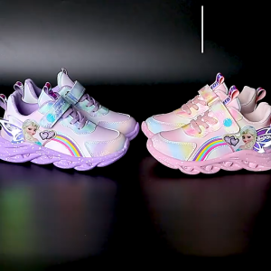 Korea Cartoon Childrens Shoes Girls flash Shoes Casual Sports LED Light fashion Ice Snow Luminous Sneakers