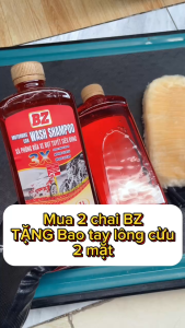 [TẶNG GĂNG TAY LÔNG CỪU 2 MẶT] COMBO 2 chai XÀ BÔNG RỬA XE BỌT TUYẾT BZ 1L Nhiều BọtSạch Thơm Bóng