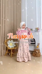Mysha Kids Muslimah - NASYWAH 2in1 OVERALL Dress Overal anak perempuan cewek 1-12 th GAMIS ANAK