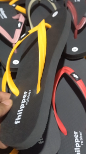 Sandal Fhilpper Cewek Jepit Greentea/Hitam Empuk Karet Lentur