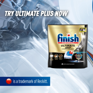Finish Ultimate Plus Power Ball Dishwasher Cleaning Tablets (18tabs x 5)