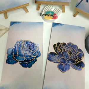 TENNESY HIASAN DINDING FLOWER BUNGA WATER BLUE 15x30CM WALL DECOR PAJANGAN POSTER DEKORASI DINDING KAMAR RUMAH