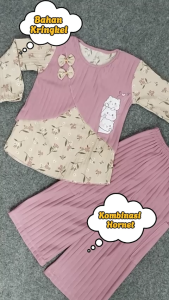 COD Stelan Anak Perempuan 2-6 Tahun: Baju Lengan Pendek & Celana Panjang