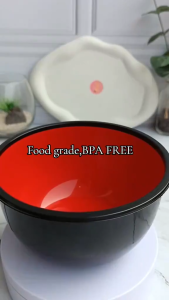 Calista Mangkuk Ramen Jepang Size M 12PCS Mangkok Plastik Melamin Hitam Merah Wadah Makan Serbaguna