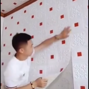 Paket 5 Lembar Wallpaper Dinding 3D Motif Batik Sunflower + Stiker Glitter - Dekorasi kamar / Plavon