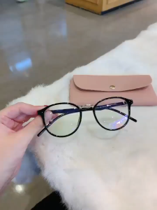 Mắt Kính Mát Nam Nữ Chống Ánh Sáng Xanh Gọng Kính Mắt Thời Trang Mặt Tròn Thay Được Tròng Cận