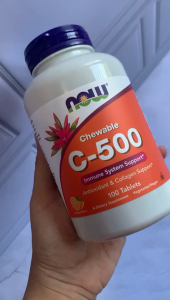 NOW Vitamin C-500 C500 Rasa Jeruk 100 Tablet Kunyah Chewable Imun daya Tahan Tubuh