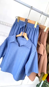 PROMO!!! Setelan Crop Top Wanita Korean Style One Set Knit Hornet Premium Kekinian Terbaru 2024 COD