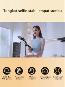 Tech Pelacakan Wajah Otomatis Tripod Selfie Stick 1.8m Gimbal Handphone Stabilizer 360 ° Stand 4-leg Tongsis dengan LED LAMPU Ganda Auto Face Tracking Tripod