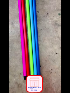 อะไหล่ด้าม ไม้ม็อบ ไม้ถู แบบหัวเกลียว วัสดุเป็นเหล็ก เคลือบ PVC สีสันสวยงาม แข็งแรง (เฉพาะด้าม PVC)