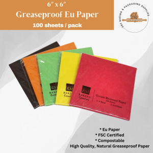 100 Sheets Square Colored Pre-cut Grease Resistant Paper | RM Boxes