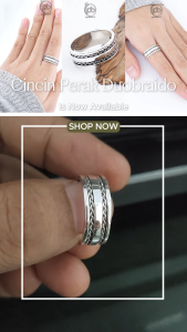 Cincin Perak 925 Simple Elegant Jalin Duobraido