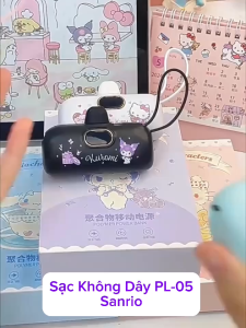 Sạc Dự Phòng Mini Sanrio PL-05 Không Dây Pin 5000mAh Tích hợp Sạc Nhanh Type C và I.phone Màn Hình Hiển Thị Pin (JA SHOP