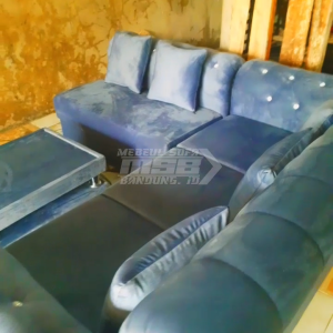 Sofa tamu sancnu / L kancing 3 dudukan model sudut / kursi tamu sancu elegan custom varian warna