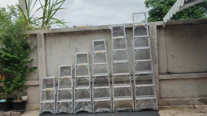 บันไดอลูมิเนียม Newcon 3-8 ขั้น พับได้ ทรง A ของแท้!!  บันไดพับอเนกประสงค์ ราคาถูก มีถาดใส่ของ