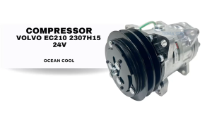 คอมเพรสเซอร์ วอลโว่ EC210 230 7H15 8หู แปะตูด 24โวลต์ COM0211 COMPRESSOR VOLVO EC210 230 7H15 24V 8 ขา คอมแอร์รถยนต์ คอม