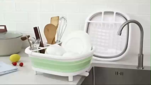 Khay kệ nhà bếp úp chén giá rổ đựng chén đũa xếp gọn có khay hứng và thoát nước tiện dụng