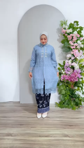 Setelan kebaya tunik kamila payet - kebaya modern - outfit kekinian - bahan tulle sapto non gliter - pakaian wanita - baju pesta kondangan akad nikah wisuda dan pagar ayu