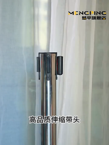 Stainless Steel Retractable Belt Queue Stanchion Post 2M/3M with Durable Rubber Base