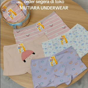Celana Dalam Anak Perempuan 1 Pak Isi 3 pcs Sorex 1315 Bahan Katun Size M-XL Celana Segi Empat Anak