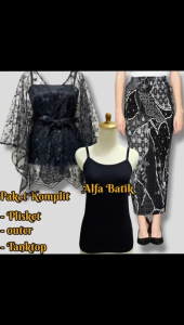 set kebaya outer tille pita cantik brukat kondangan wisuda bridesmaid kebaya modern mewah outfit kekinian 2024