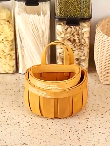 MLADEN Wall Mounted Hand Woven Storage Basket Kitchen Onion Basket Dried Fruit Basket Flower Storage Container