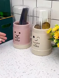 [HCM] Ống đũa Hộp Đựng Đũa Dễ Thương Có Nắp Chống Bụi Giá Dụng Cụ Bằng Nhựa Thân Thiện Với Môi Trường Đế Thể Tháo Rời-Randy