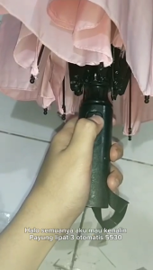 Payung lipat 3 otomatis 55304 Premium / buka tutup / polos warna