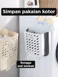 Mainland Keranjang Baju Kotor Lipat Laundry Box Gantung Dinding Tempat Simpan Pakaian Kotor HSB808