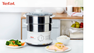 Tefal เครื่องนึ่งไฟฟ้าสแตนเลส ซึ้ง 2 ชั้น รุ่น VC145130 VC1451 (รับประกันศูนย์ 2 ปี )