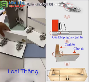 Bộ 2 cái Bản Lề Giảm Chấn Inox Bản Lề Tủ Bếp Inox Tặng Kèm Vít Bắt TI0358