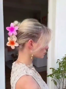 6Pcs/Set Hawaiian Colorful Flower Hair Clip for Women Girl Plumeria Flower Beach Hairpin Accessories