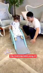 Cầu trượt cho bé 1 đến 5 tuổi bập bênh bóng rổ hàng lᴏại 1 CAUTRUOT