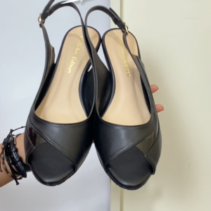 Nicholas Edison Wedge Dina Black Sandal Wedges Mika Terbaru