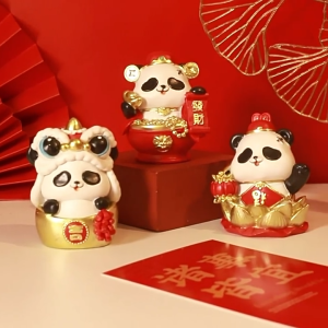 Ornamen Panda Merah / Hadiah Siswa Dekorasi Meja Desktop Kamar Tidur / Dekorasi Rumah
