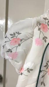 Setelan Anak Perempuan Import Model Rok Shiffon Cheongsam Rok Renda Pita Kerah Tinggi Fashionable