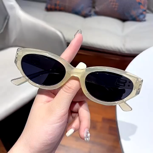 Kacamata Cat Eye Wanita Pria Anti UV Frame Bingkai Titik Dua New Fashion Trendy