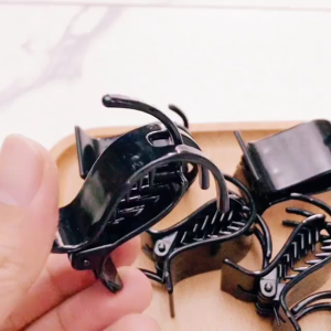 Set 12 kẹp tóc càng cua 3 răng màu đen bóng