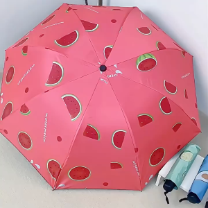 ร่มพับ ร่มกันแดด ร่มกันฝน ร่มกันแดดผลไม้ ร่มพับ 3 ทบ อเนกประสงค์ สําหรับผู้ใหญ่ บังแดด ป้องกันรังสียูวี  UPF40+ ไม่ใช่ออโต้🥑🍋🍑🍉🍊