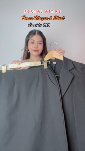 LINGS CLOSET   Terno Set S-2XL Tall Size Standard Formal Wear Blazer Skirt Office Wear Elegant Outfit Smart Casual *4100