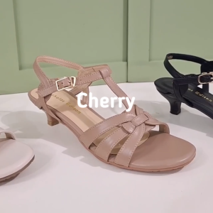 Nicholas Edison Heel Cherry Sandal Low Heels Strappy Nyaman Terbaru