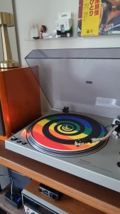 แผ่นรองแผ่นเสียง ลายก้นหอยสีรุ้ง Turntable Felt Slipmat 12" LP vinyl record