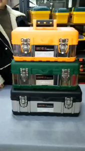 Redtool 14/17/19 Inch Tool Box Suitcase Stainless Steel Toolbox Multifunctional Tools Storage Box