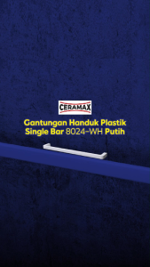 Ceramax Gantungan Handuk Plastik Single Bar 8024-WH Putih