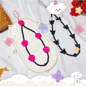 Strap Phone Seri Solid Black - Gantungan Handphone dengan Tali Lanyard / Strap Hp Solid Black