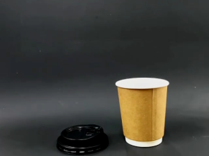 Brown Paper Cup 8oz with Lids 25 pcs Disposable Coffee Cups Double Wall Insulated To Go Paper Cups for Hot Beverages