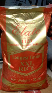 Beras Basmati Elate EXtra long Creamy Sella 1121 kemasan 25kg - Berkah Karya Utama