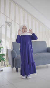 Hirihita Lulu A012 Baju Gamis Lulu Anak Perempuan Creep Spandek Sablon My Melody Sweet Sanrioo Kuromi 12 Pilihan Warna Hitam Maroon Salem Biru Navy Ungu Lilac Fuschia Pink Cokelat Bata 1-12 Tahun