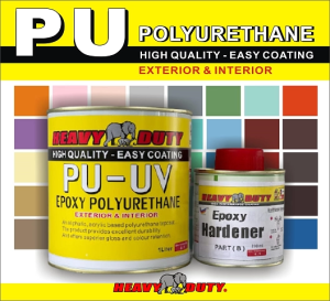 1L PU POLYURETHANE / UV / HIGH QUALITY EASY COATING / EXTERIOR & INTERIOR / HEAVY DUTY / (2/3) / 48 EPOXY PROTECTIVE COLOUR