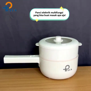 Panci Listrik Multifungsi Anti Lengket + Kukus 2 in 1 low wat 600w / Fry Pan Electric 2L panci - Panci penggorengan Keramik Elektrik Free Steamer